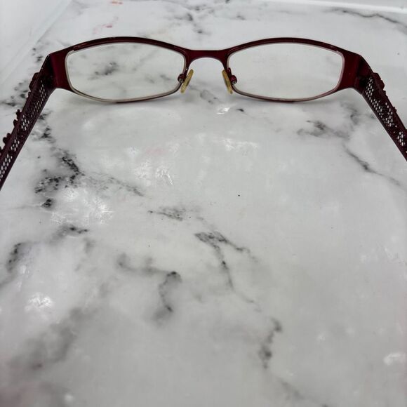 Vintage Kimiko Eyewear Women's Red Rectangle Shape Prescription Eyeglasses - Picture 4 of 7